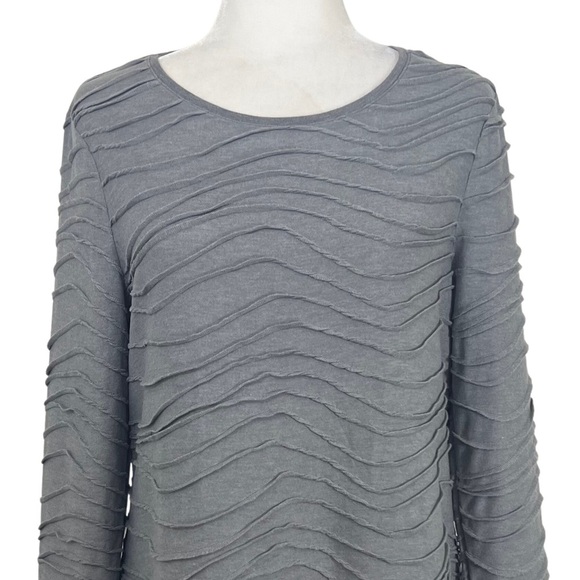Chico’s Solid Textured Top Long Sleeve Gray M Medium 570247582 - Picture 13 of 13
